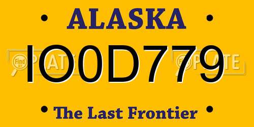 IO0D779 Alaska License Plate