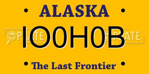 IO0H0B Alaska License Plate