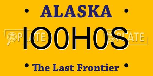 IO0H0S Alaska License Plate
