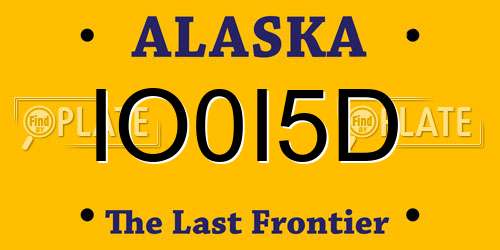 IO0I5D Alaska License Plate