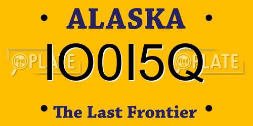 IO0I5Q Alaska License Plate