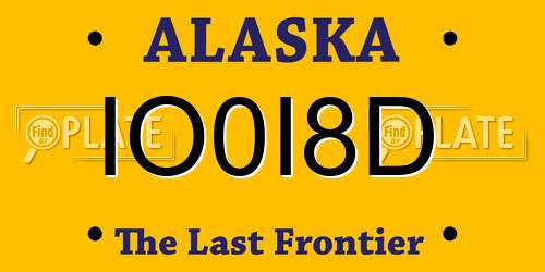 IO0I8D Alaska License Plate