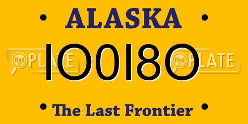 IO0I8O Alaska License Plate