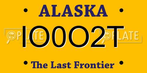 IO0O2T Alaska License Plate
