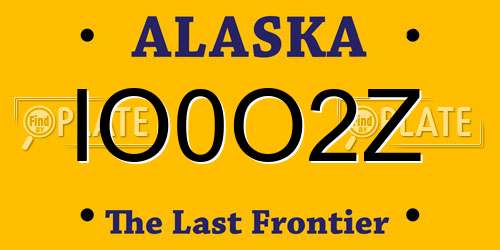 IO0O2Z Alaska License Plate