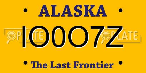 IO0O7Z Alaska License Plate