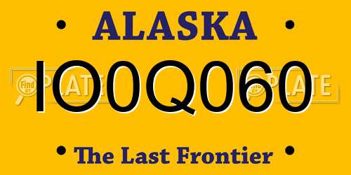 IO0Q060 Alaska License Plate