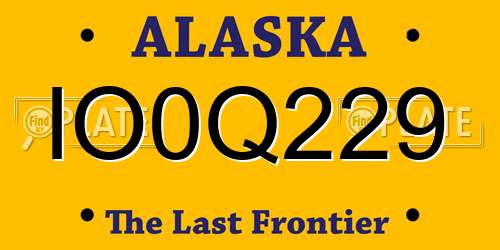 IO0Q229 Alaska License Plate