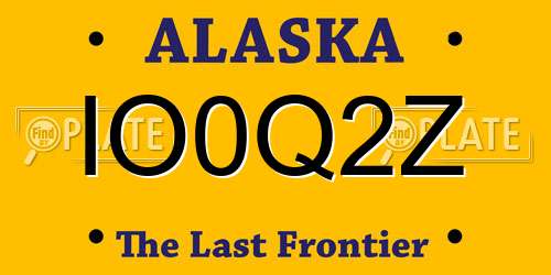 IO0Q2Z Alaska License Plate