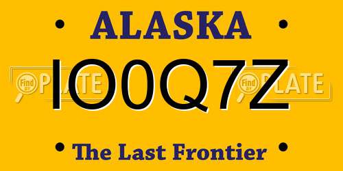 IO0Q7Z Alaska License Plate