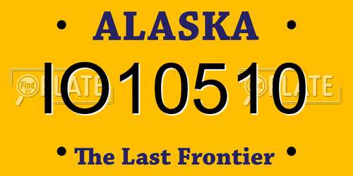 IO10510 Alaska License Plate