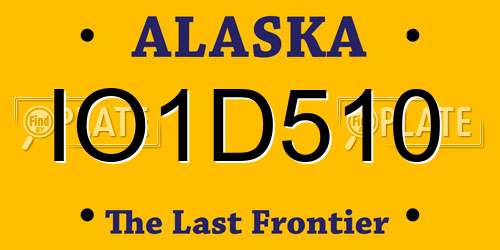 IO1D510 Alaska License Plate