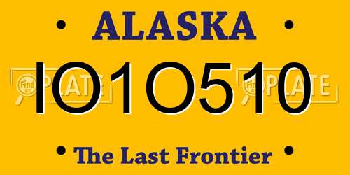 IO1O510 Alaska License Plate