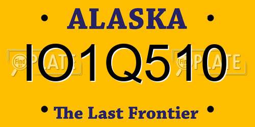 IO1Q510 Alaska License Plate