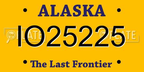 IO25225 Alaska License Plate