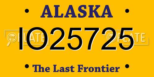 IO25725 Alaska License Plate