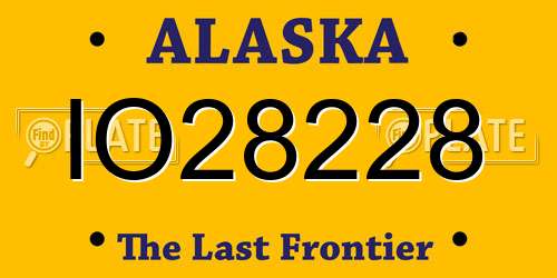 IO28228 Alaska License Plate