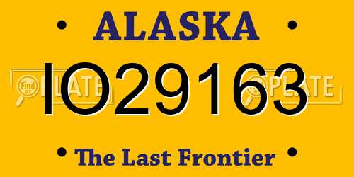 IO29163 Alaska License Plate