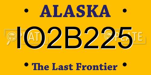 IO2B225 Alaska License Plate