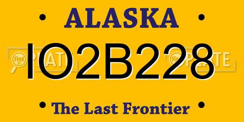 IO2B228 Alaska License Plate