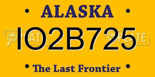 IO2B725 Alaska License Plate
