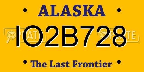 IO2B728 Alaska License Plate