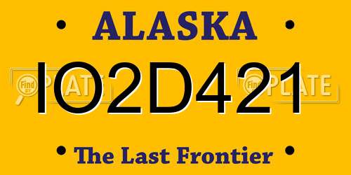 IO2D421 Alaska License Plate