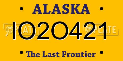 IO2O421 Alaska License Plate
