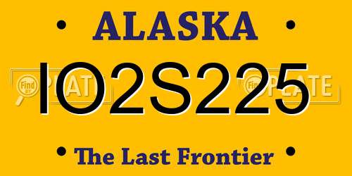 IO2S225 Alaska License Plate