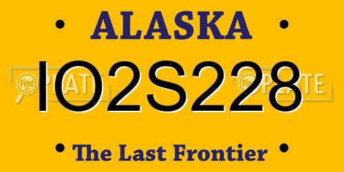 IO2S228 Alaska License Plate