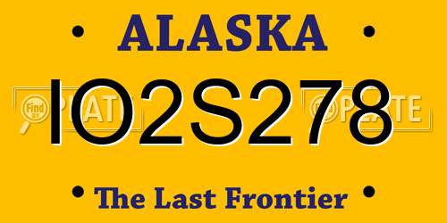 IO2S278 Alaska License Plate