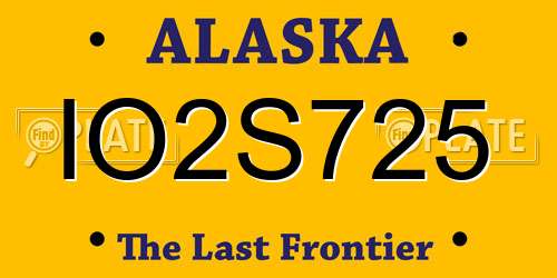 IO2S725 Alaska License Plate