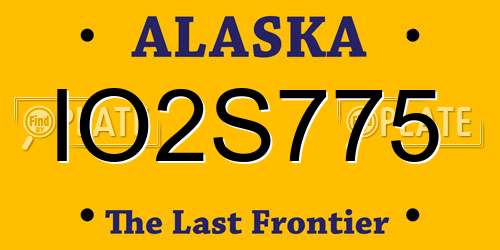 IO2S775 Alaska License Plate