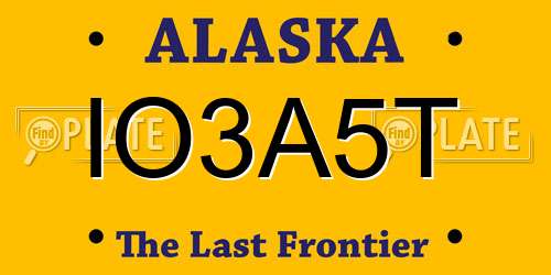 IO3A5T Alaska License Plate