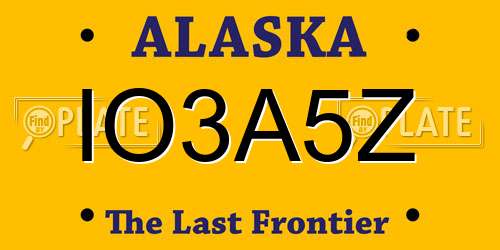 IO3A5Z Alaska License Plate