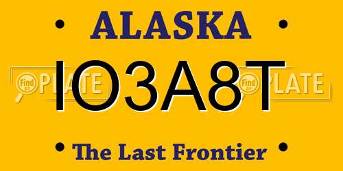 IO3A8T Alaska License Plate