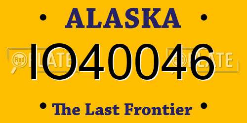 IO40046 Alaska License Plate