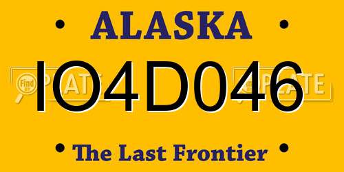 IO4D046 Alaska License Plate