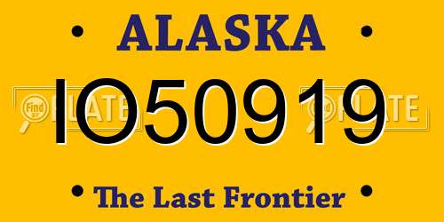 IO50919 Alaska License Plate