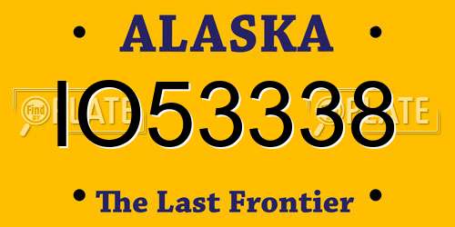 IO53338 Alaska License Plate