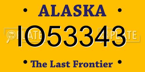 IO53343 Alaska License Plate