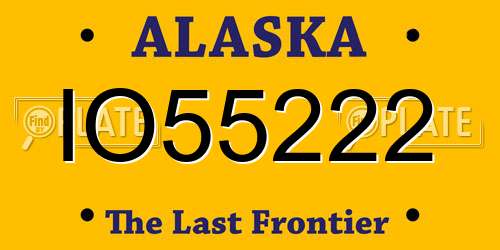 IO55222 Alaska License Plate