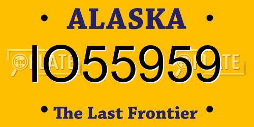 IO55959 Alaska License Plate