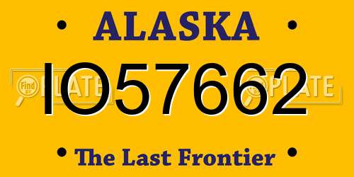 IO57662 Alaska License Plate
