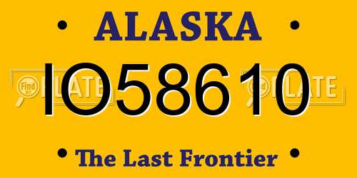 IO58610 Alaska License Plate