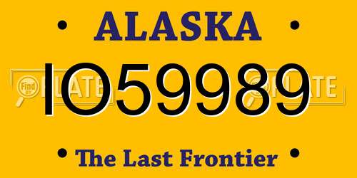 IO59989 Alaska License Plate