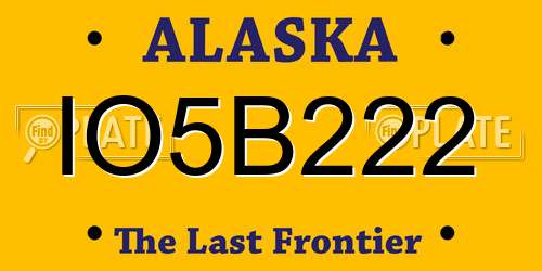 IO5B222 Alaska License Plate