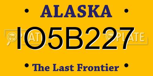 IO5B227 Alaska License Plate