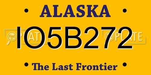 IO5B272 Alaska License Plate