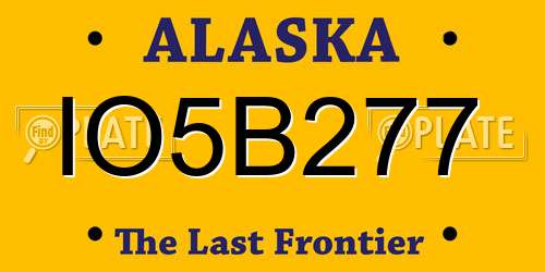 IO5B277 Alaska License Plate